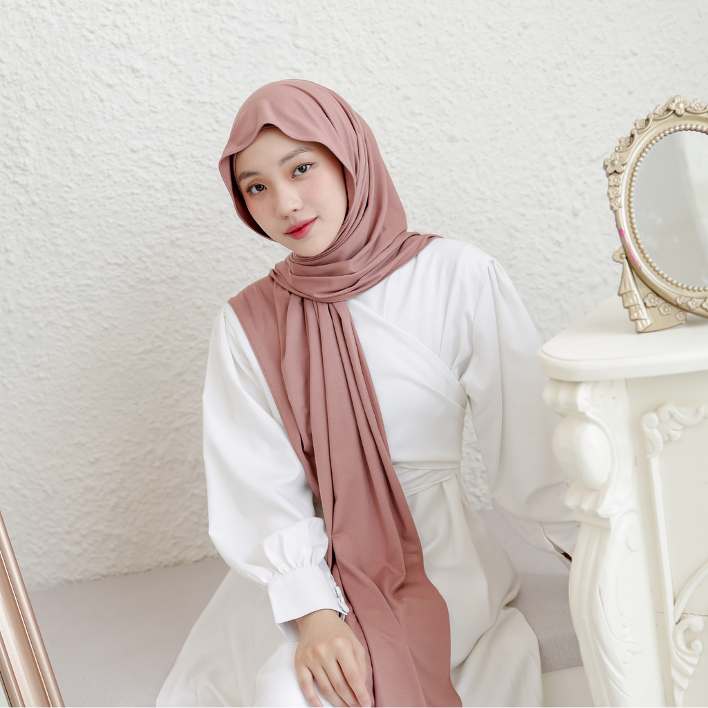 Sawda Pashmina Inner Rayon Mocca Peach