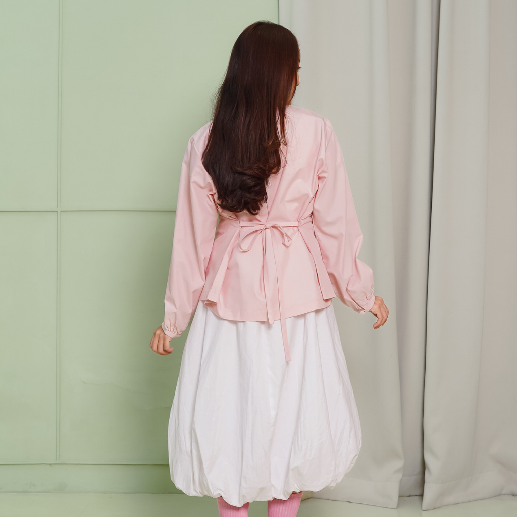 Radwa Top Kemeja Fitted Shirt Blouse Blush