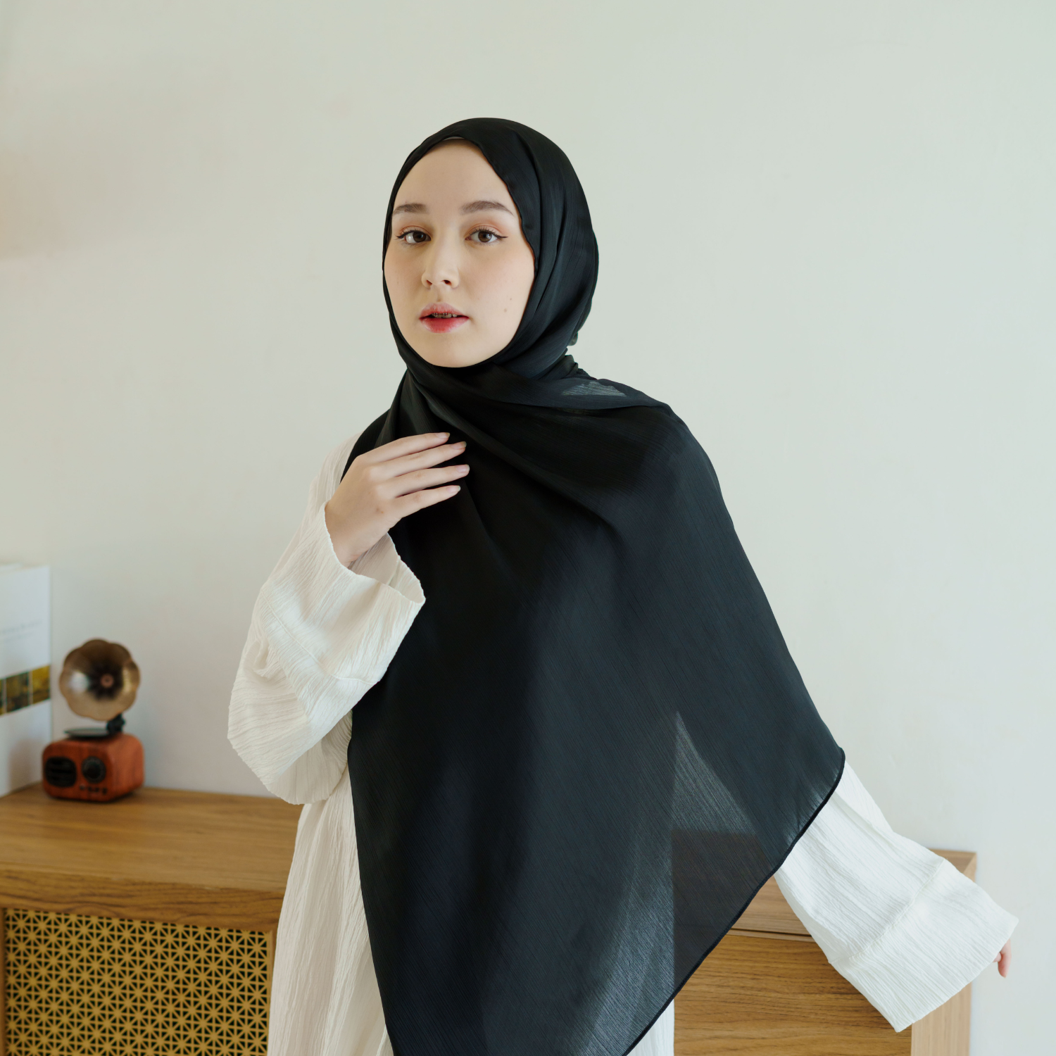 Nafta Pashmina Silk Premium Black