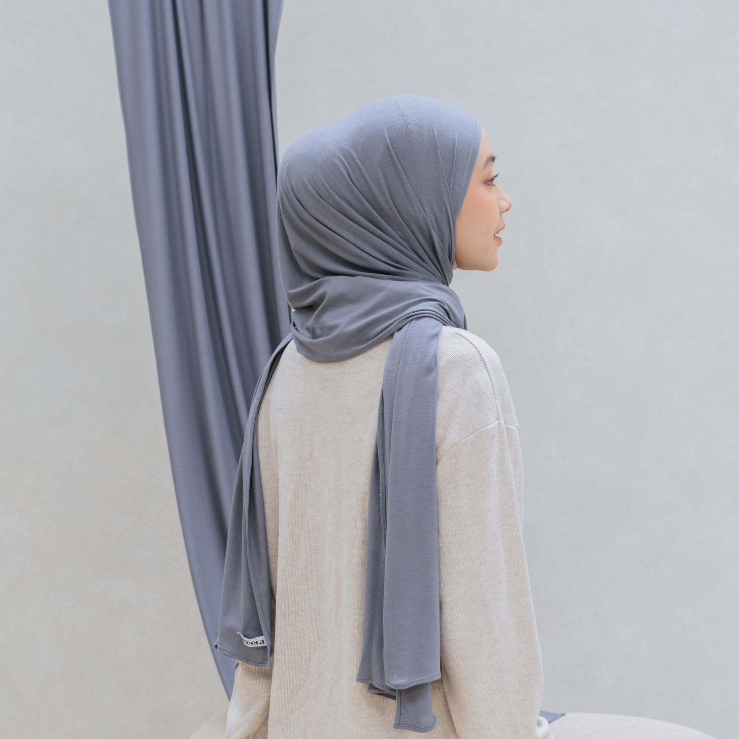 Saafiya Shawl Pashmina Airflow Rayon Dark Grey