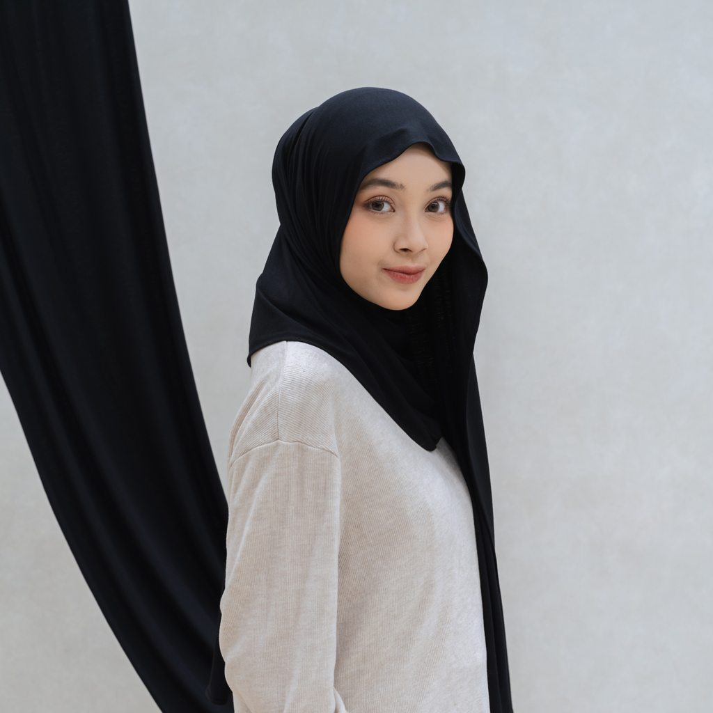 Saafiya Shawl Pashmina Airflow Rayon Black