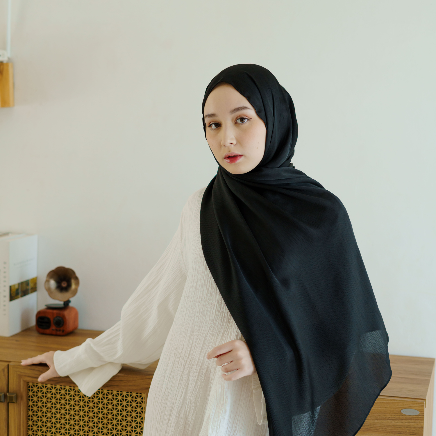 Nafta Pashmina Silk Premium Black