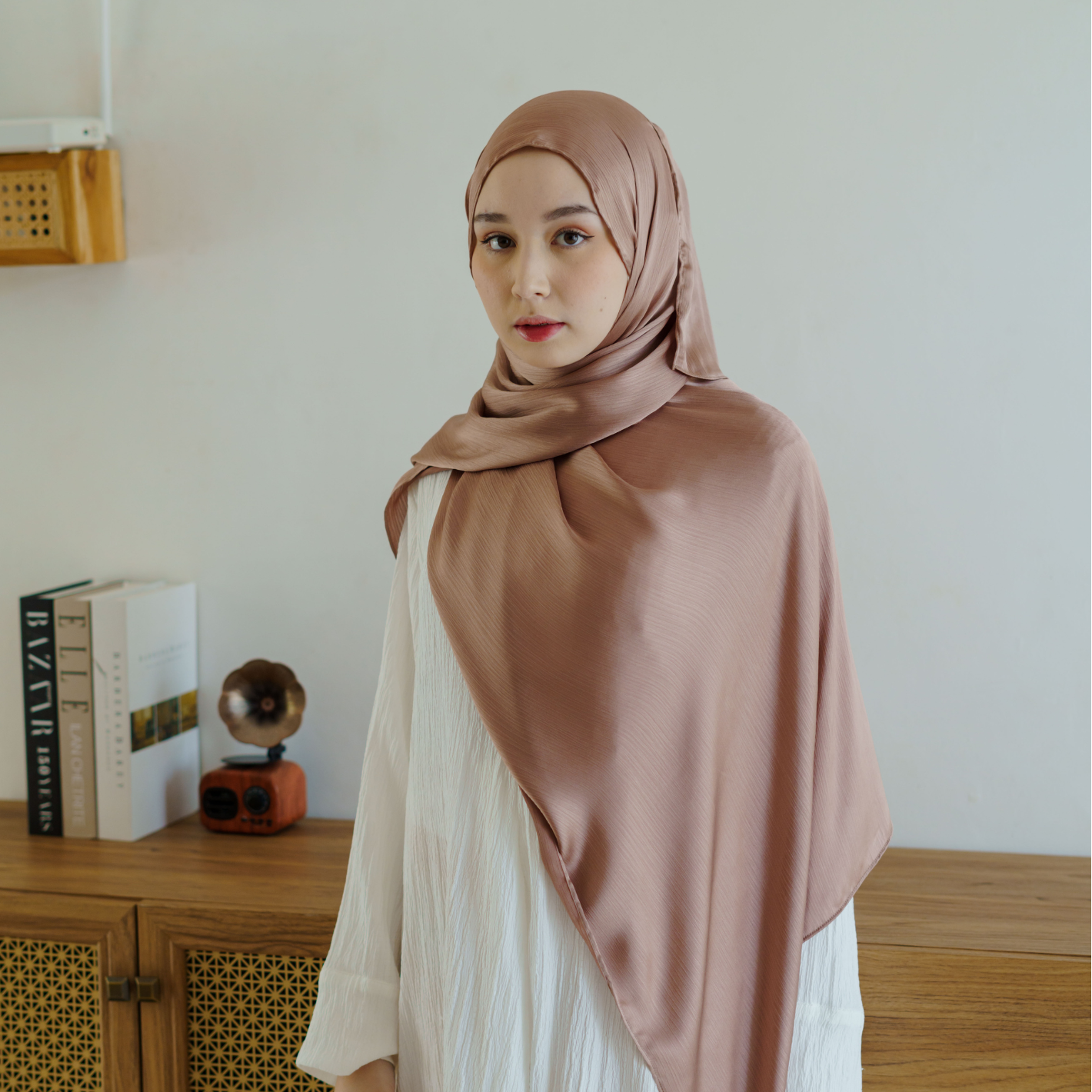 Nafta Pashmina Silk Premium Brandy Rose