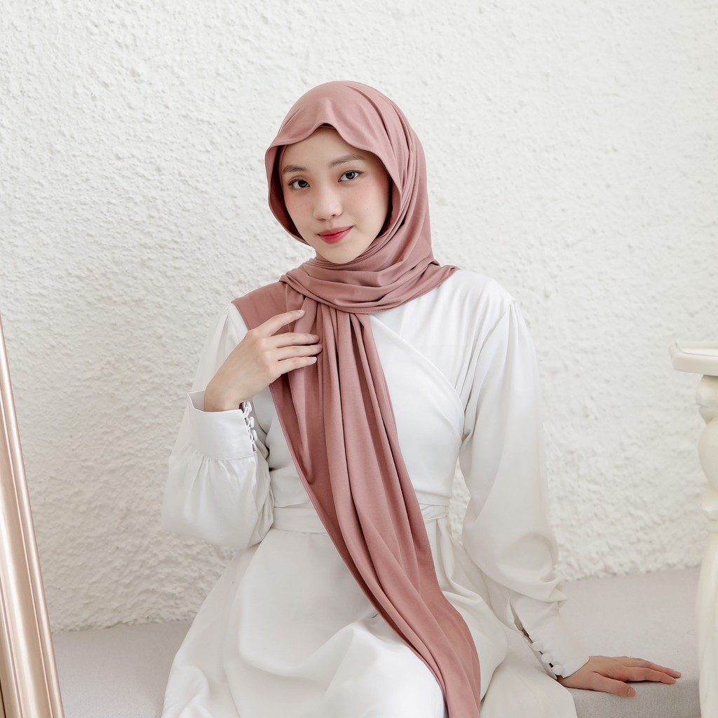 Sawda Pashmina Inner Rayon Mocca Peach