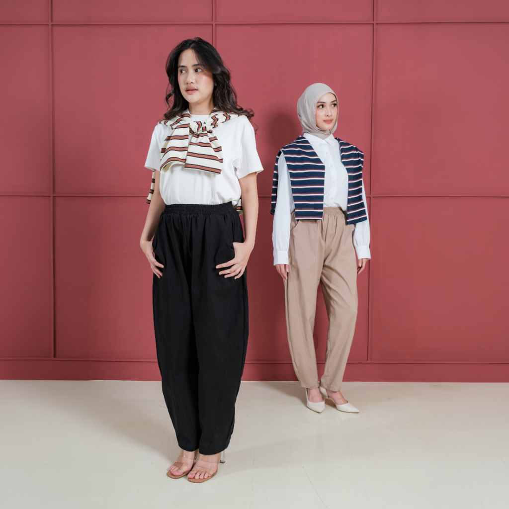 Ulla Barrel Pants Black