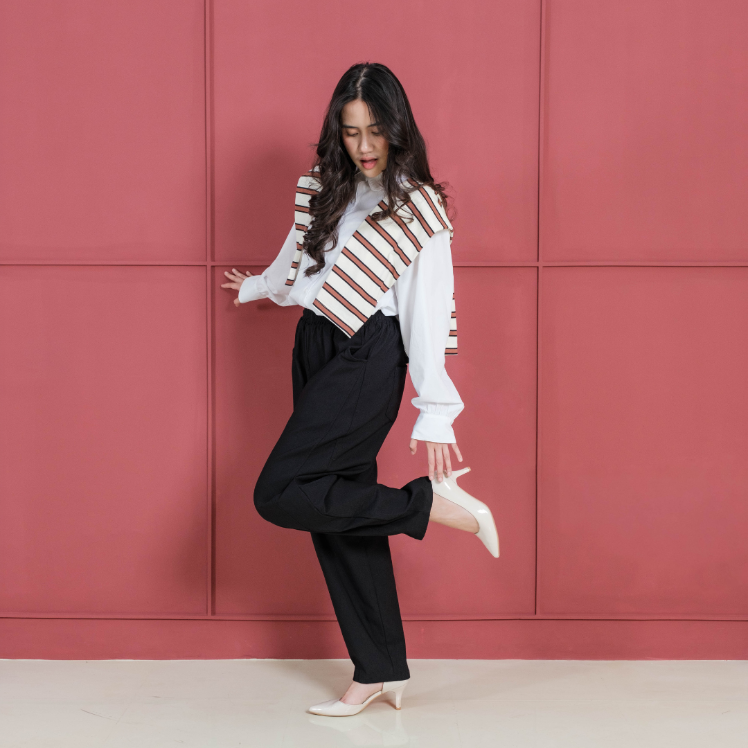 Ulla Barrel Pants Black