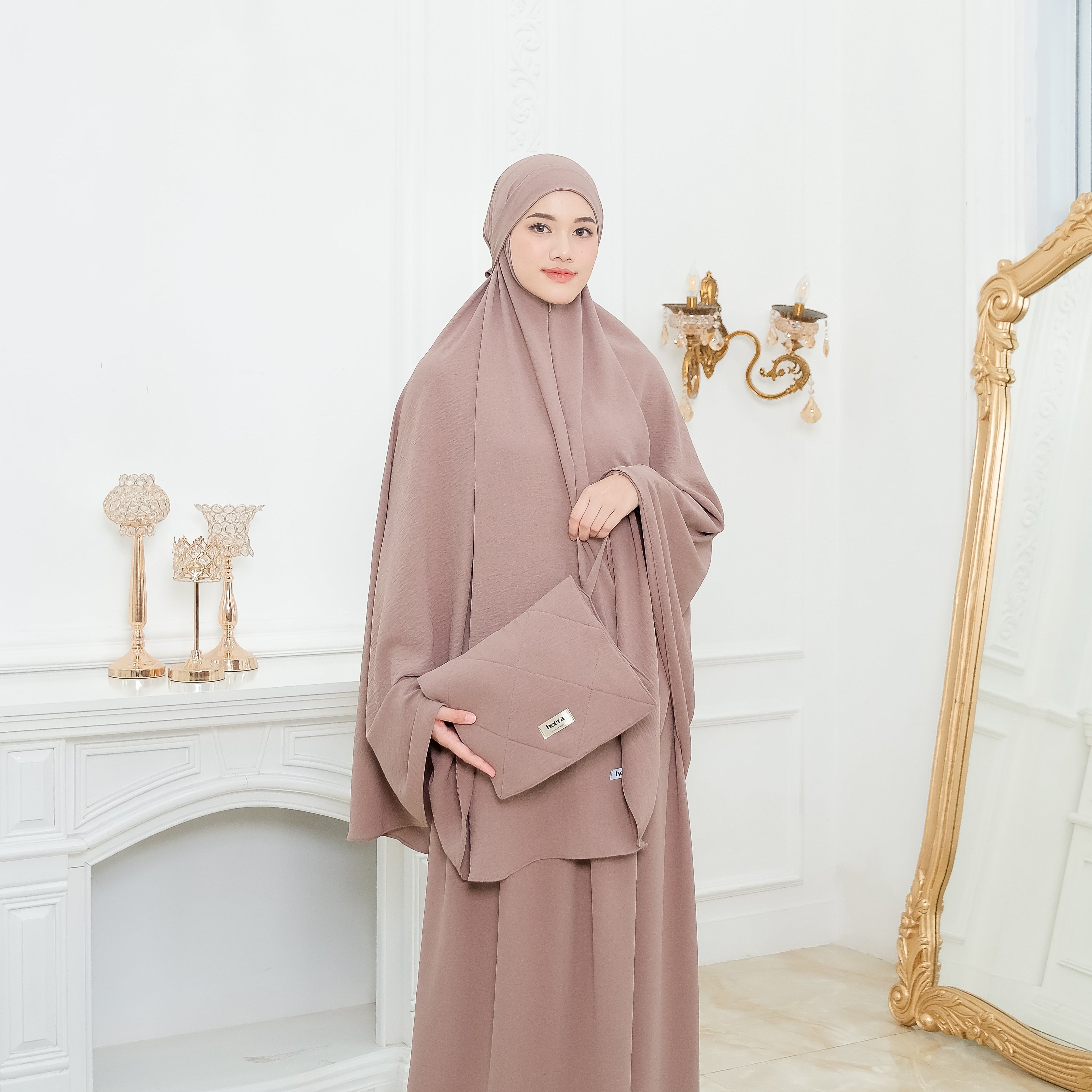 Ferwa Mukena Crinkle Airflow 3in1 Pine Cone