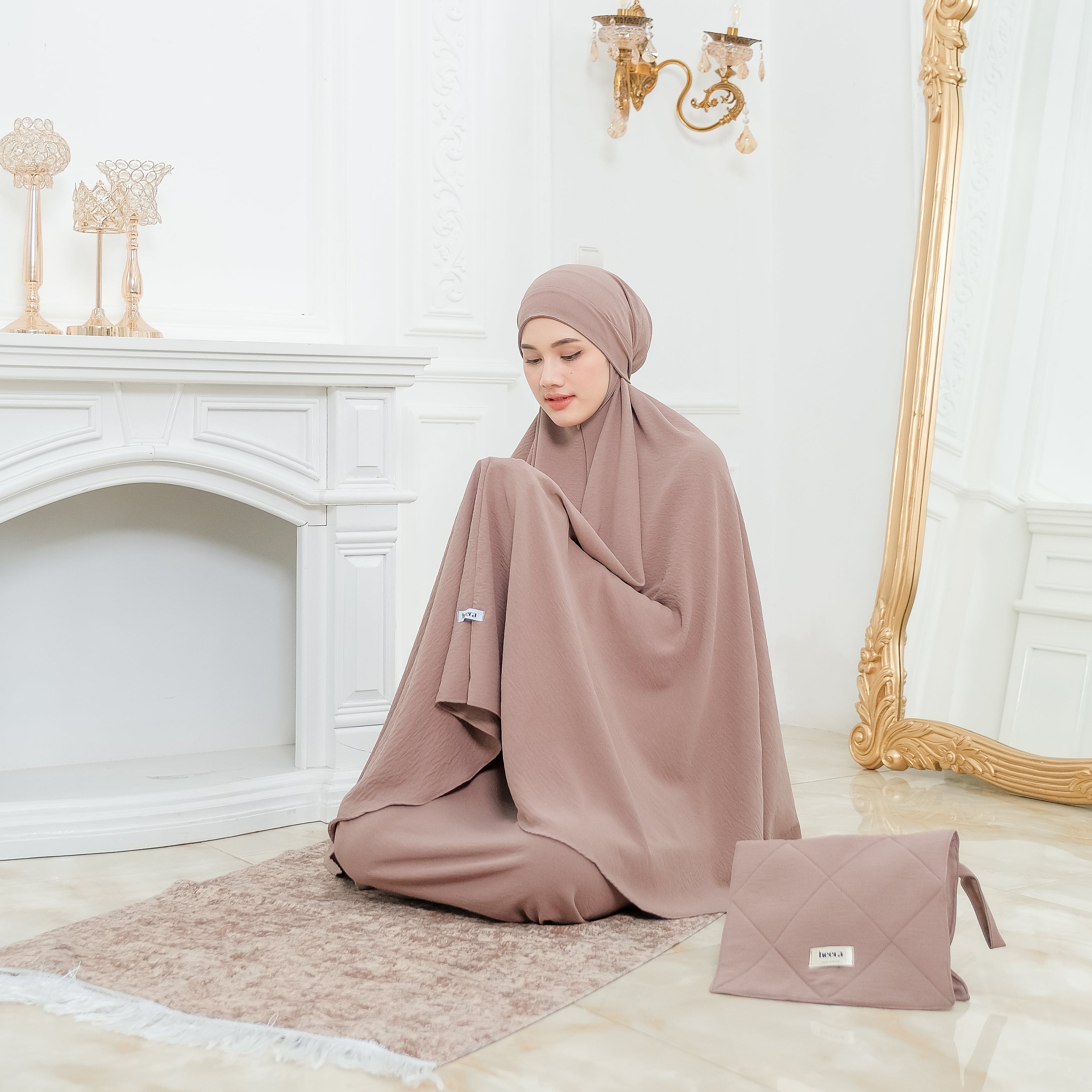 Ferwa Mukena Crinkle Airflow 3in1 Pine Cone