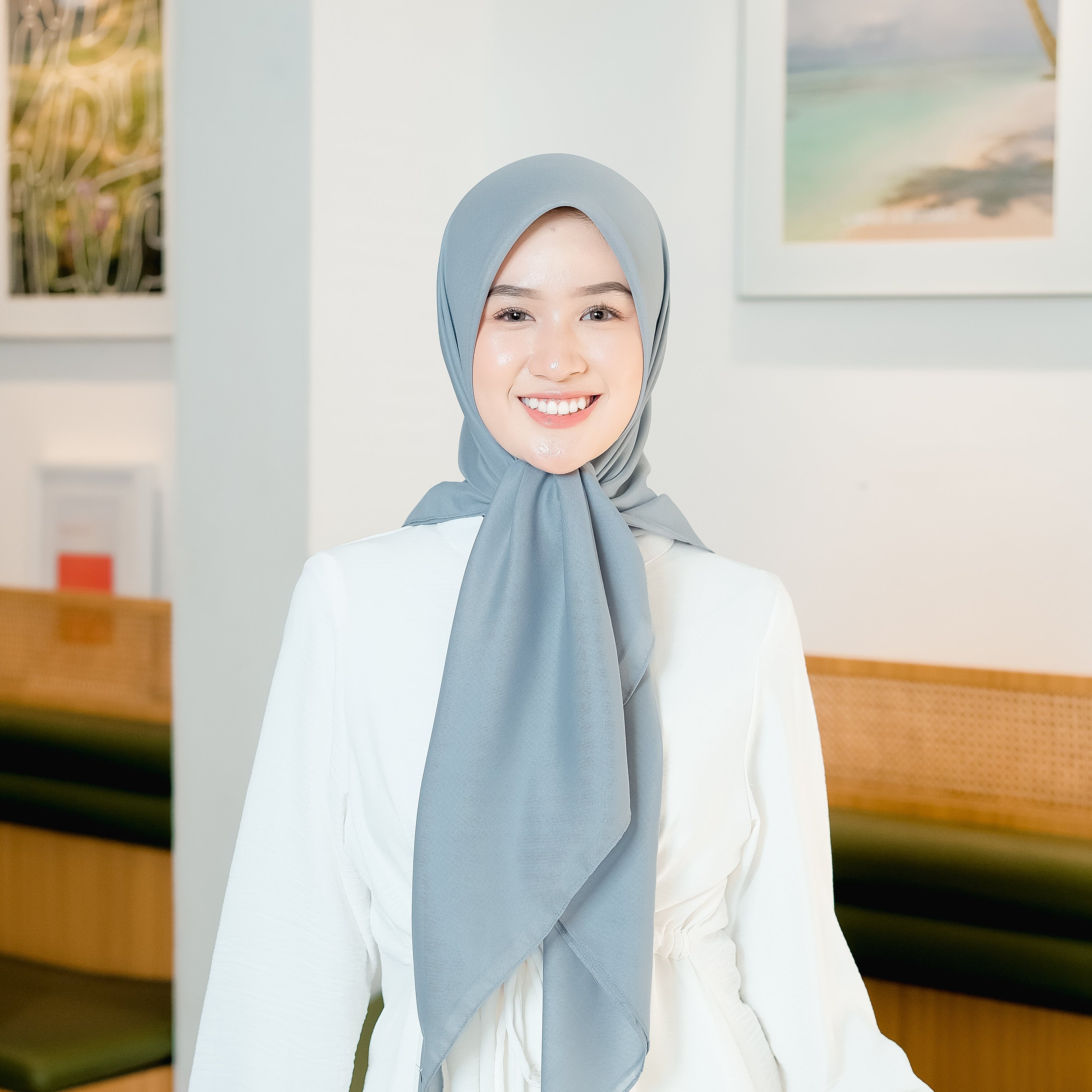 Sahla Hijab Segiempat Paris Blue Grey