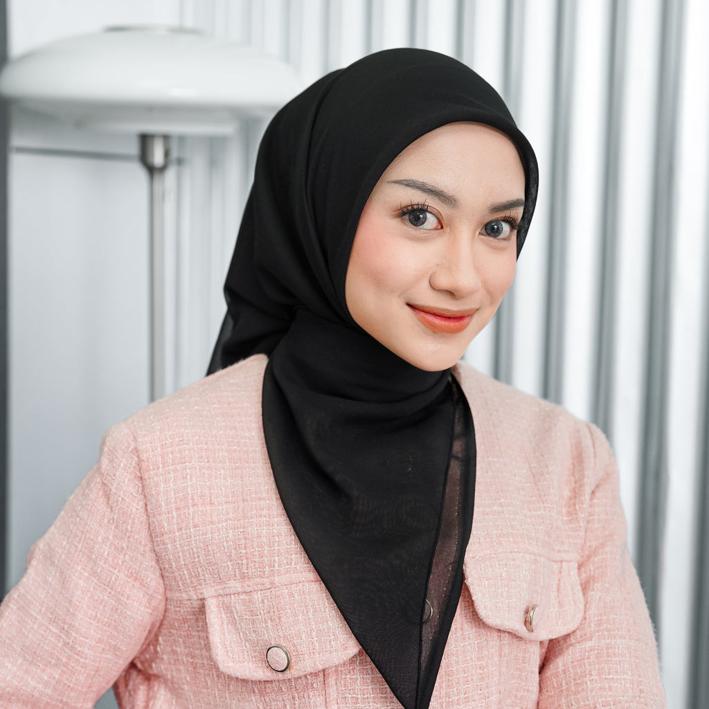 Mina Hijab Segiempat Paris Japan Black