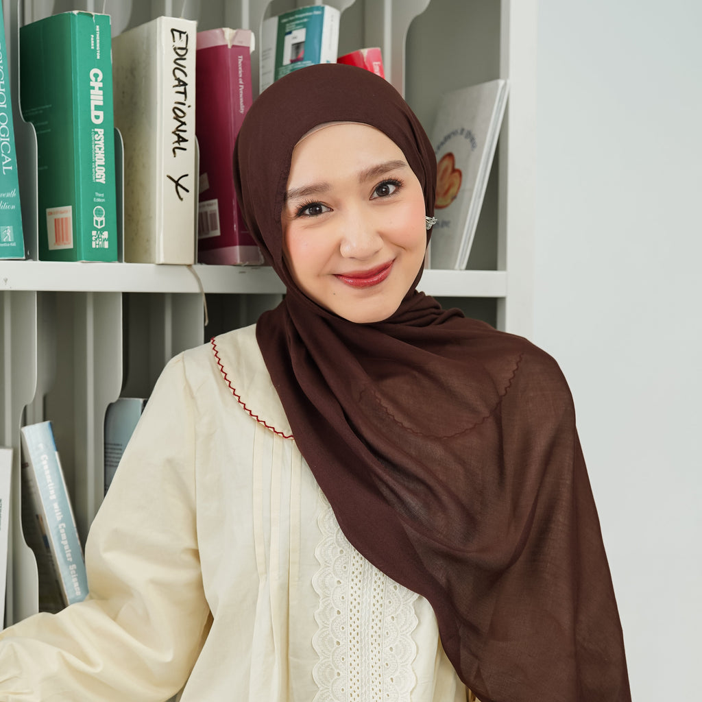 Husna Pashmina Viscose Modal Mahogany