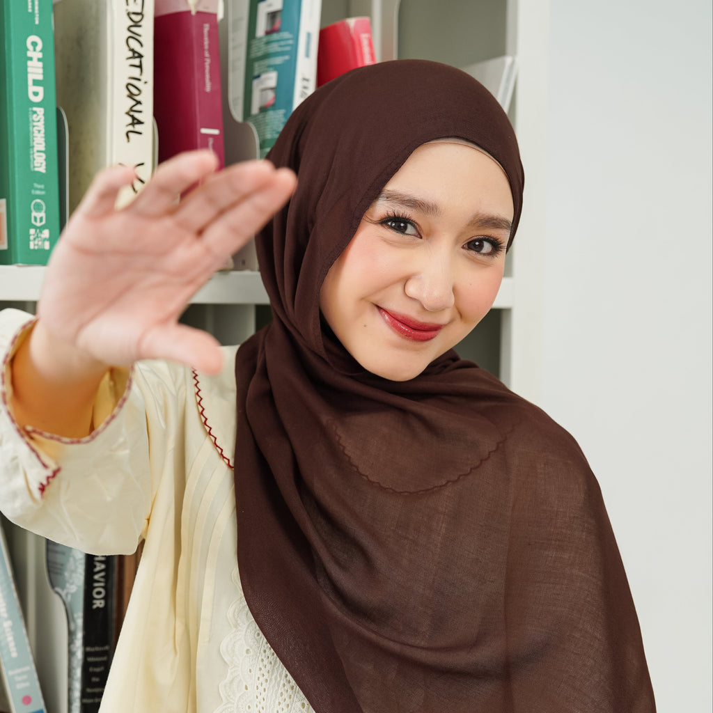 Husna Pashmina Viscose Modal Mahogany