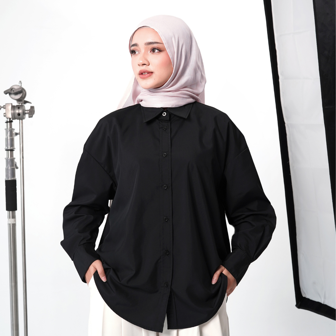 Hamra Oversized Basic Shirt Black