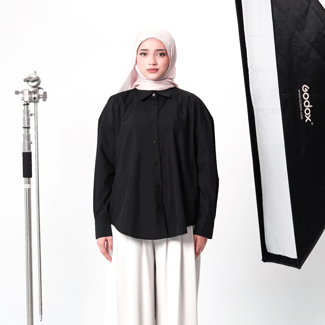 Hamra Oversized Basic Shirt Black