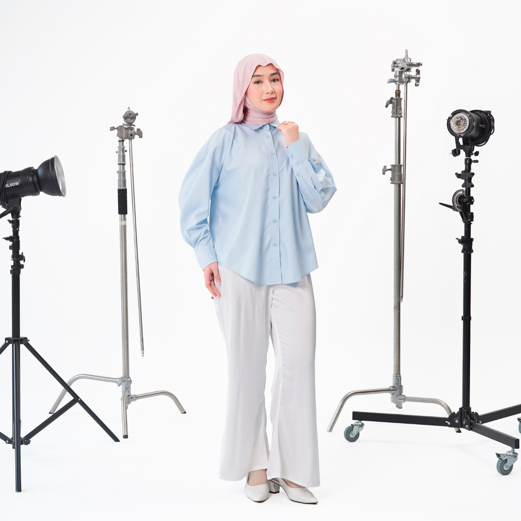 Hamra Oversized Basic Shirt Sky Blue
