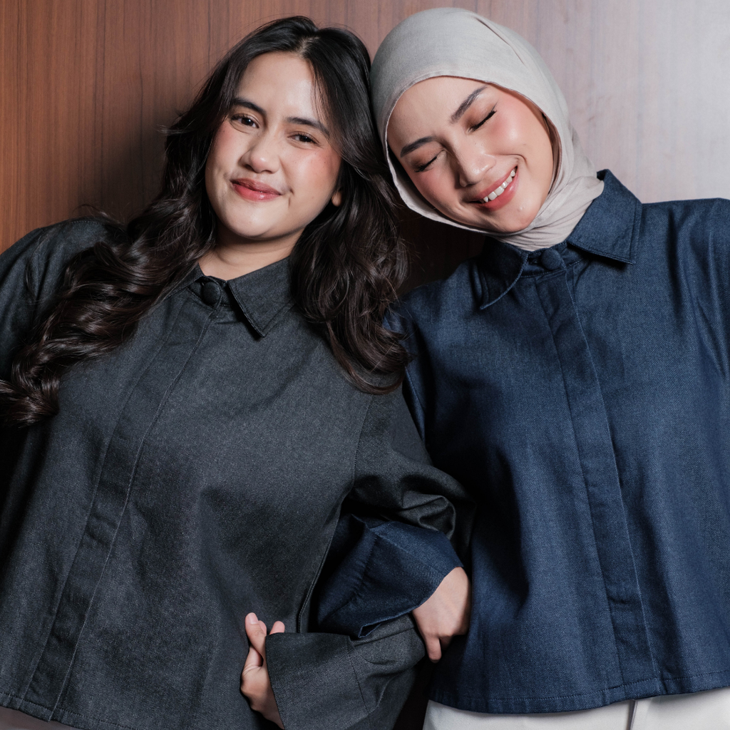 Hawra Boxy Shirt Denim