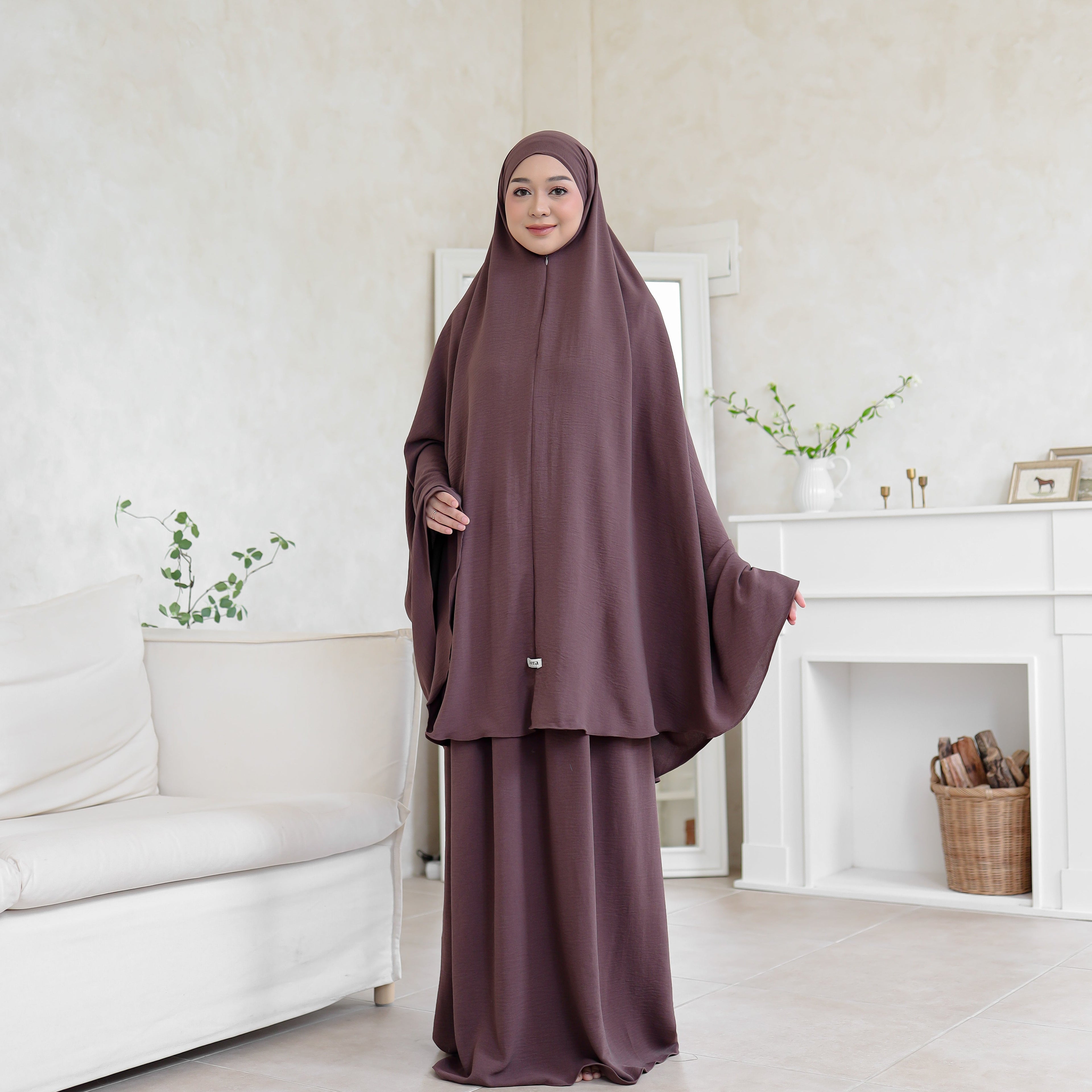 Ferwa Mukena Crinkle Airflow 3in1 Machiato