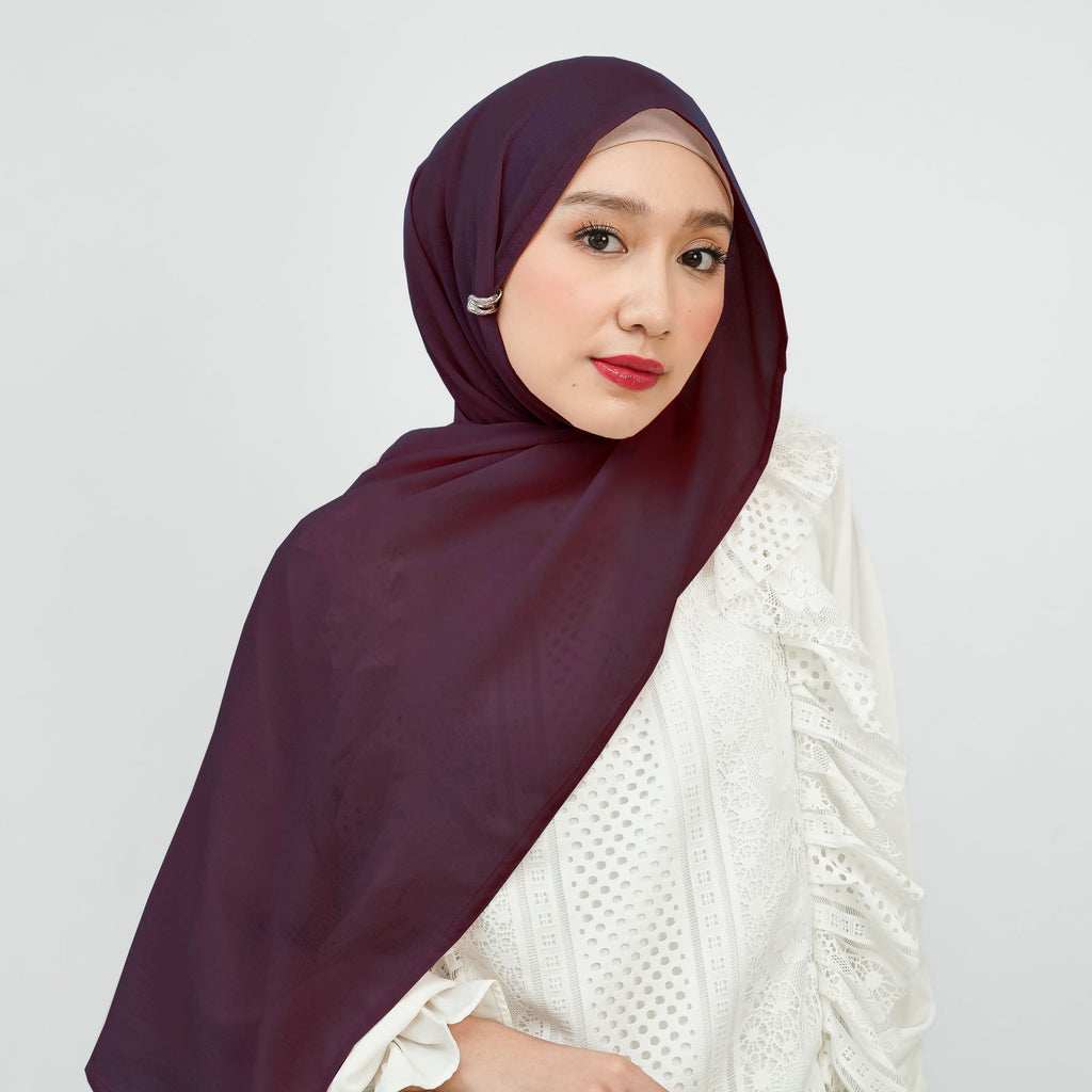 Aliza Pashmina Arabian Voile Burgundy