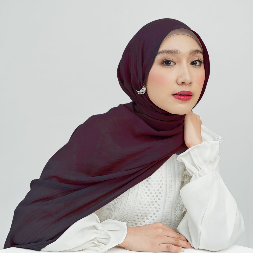 Aliza Pashmina Arabian Voile Burgundy