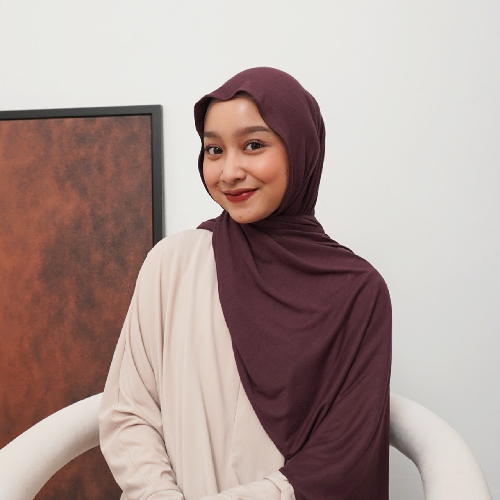 Saafiya Shawl Pashmina Airflow Rayon Mahogany