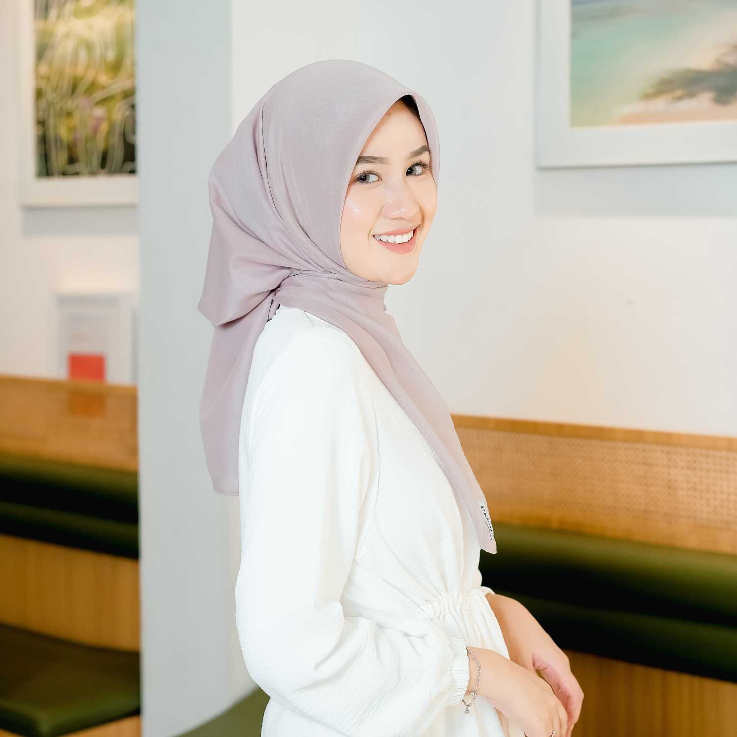 Sahla Hijab Segiempat Paris Beige