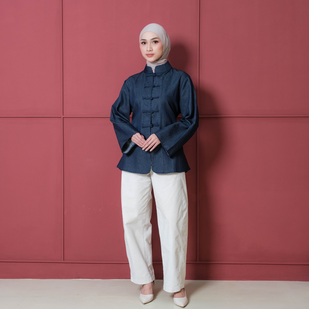Katrina Cheongsam Shirt Denim