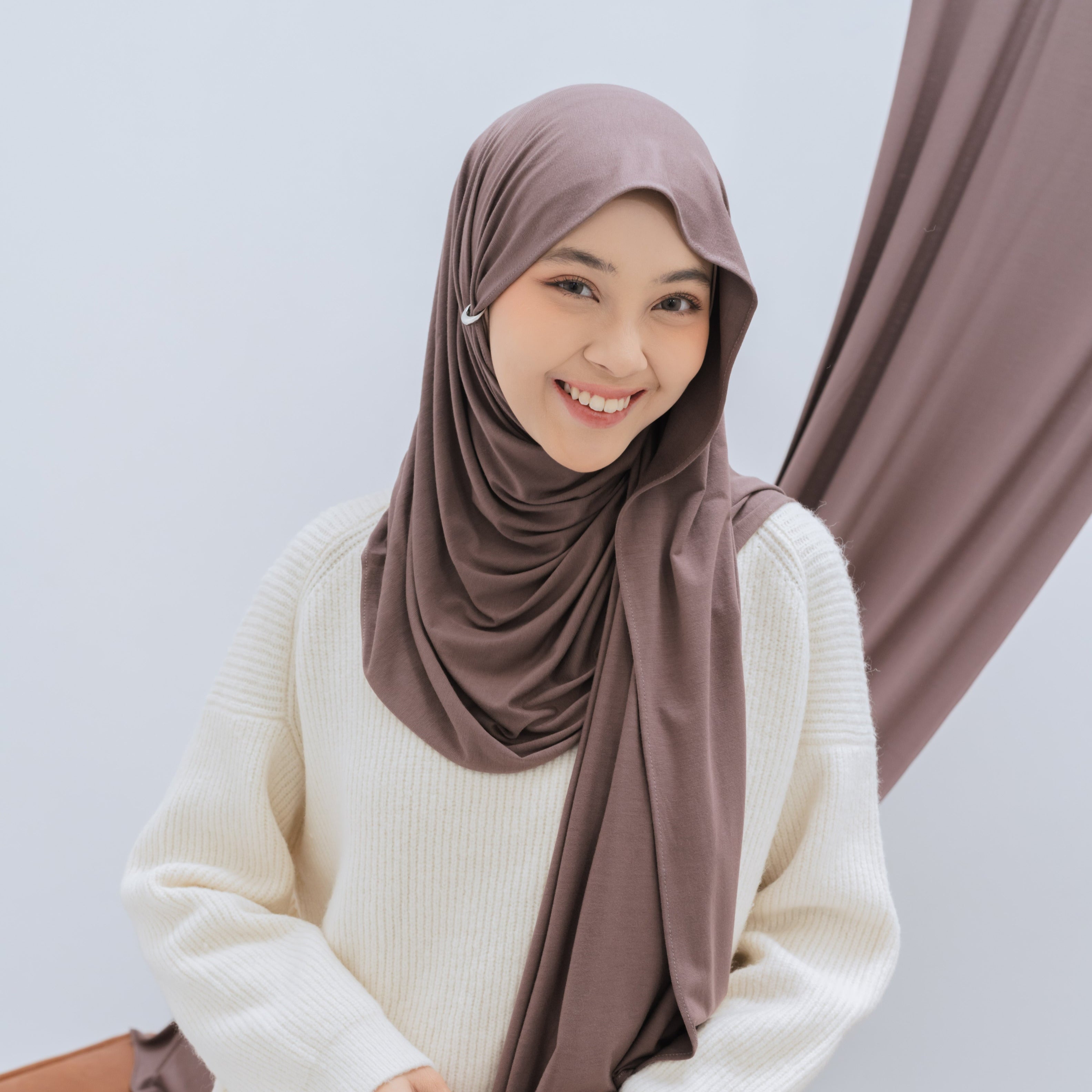 Saafiya Shawl Pashmina Airflow Rayon Coffee